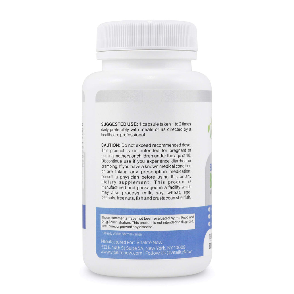 Vitalité Now! High Strength Berberine 500mg + Bitter Melon & Banaba - Immune System Health - Cardiovascular & Gastrointestinal Support - 60 Vegetarian Capsules