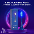 SNOW Toothbrush Refillable Heads - Electric Toothbrush Replacement Heads with Soft Bristles - Feature Blue LED Light and Sonic Technology - Easy Replacement Heads for LED Whitening Electric Toothbrush