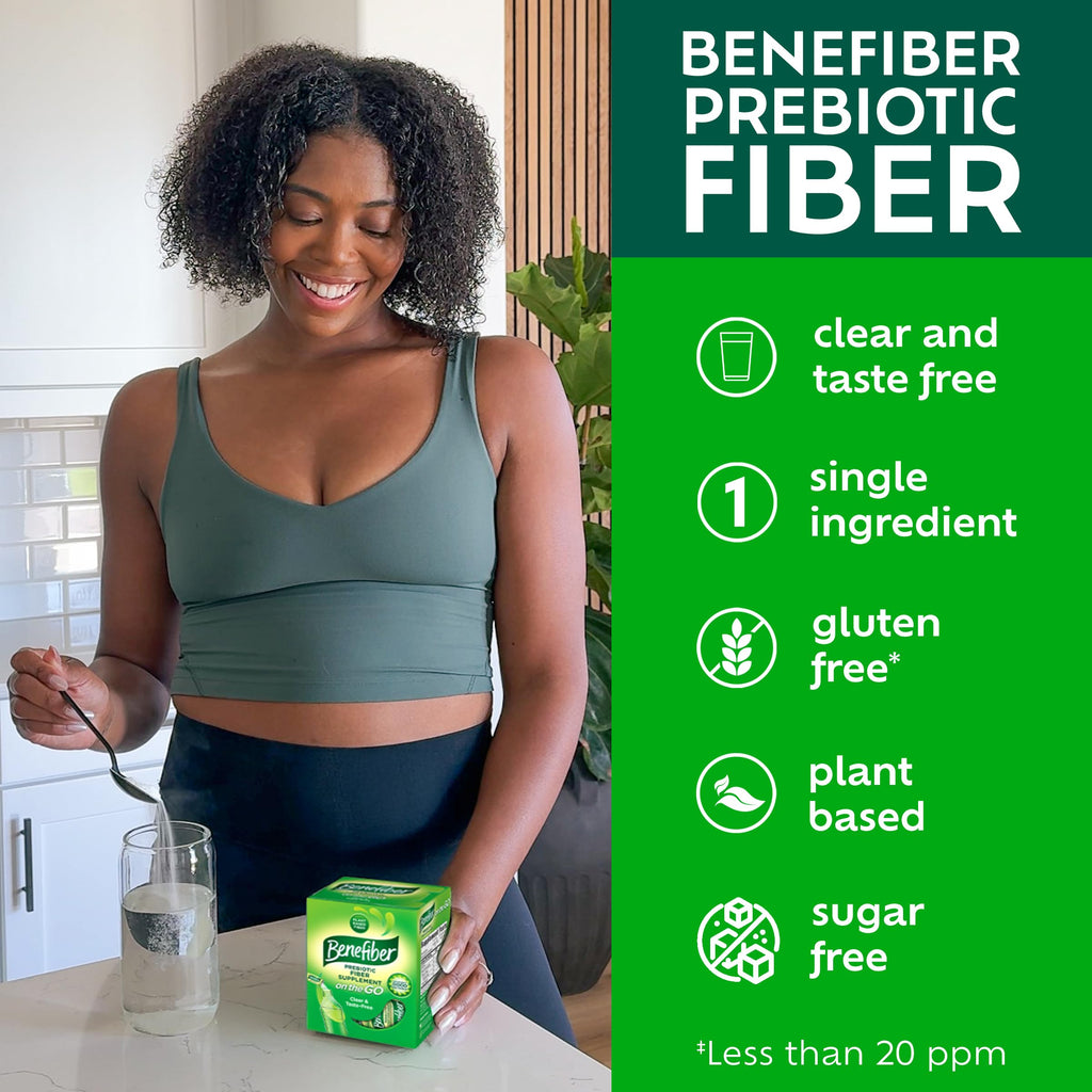 Benefiber On The Go Prebiotic Fiber Supplement Powder for Digestive Health, Daily Fiber, Unflavored Stick Packs - 36 Sticks (Pack of 2)