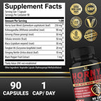 BMVINVOL Horny Goat Weed Capsules with Maca, Ginseng, Tribulus Terrestris, Ashwagandha, Black Pepper - 90 Count for 3 Month Supply