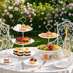 Goaste 3 Pack Tiered Cupcake Stand, Plastic Cupcake Stand Tower, 3 Tier Round Shape Dessert Serving Tray, White Cookie Candy Buffet Stand for Tea Party, Baby Shower, Wedding, Birthday, Christmas