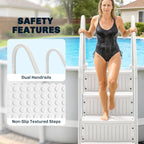 Outsunny 4-Step Swimming Pool Ladder, HDPE with Dual Handrails and Non-Slip Steps for Above Ground Pools, Entry/Exit Ladder, Fits 46.1" - 57.9" High Walls, 396 lbs. Load Capacity White