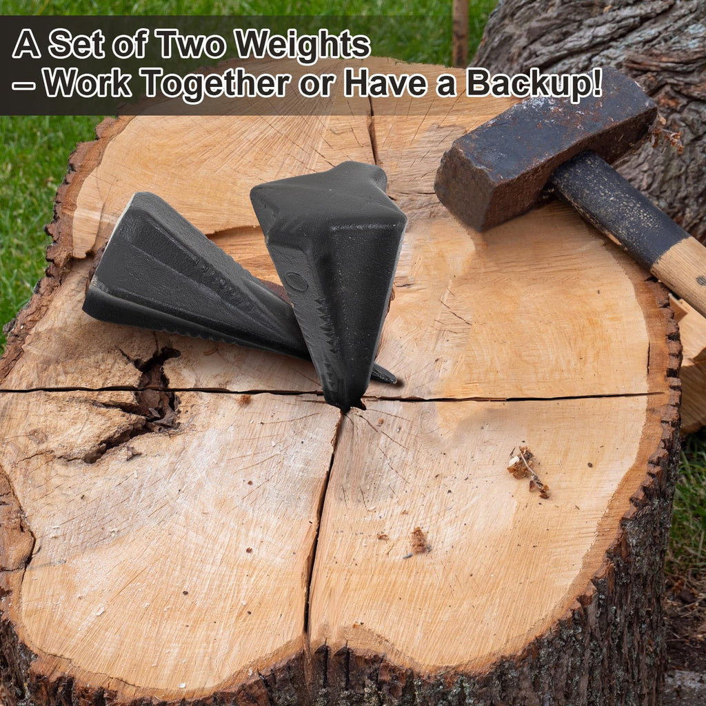 Otoolling 4 & 5 Lbs 2 Pcs Wood Splitting Wedges Manual Log Splitter, Black
