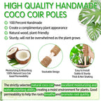 ROADPLUM 102 Inch Moss Pole for Plants Indoor (2*21.7", 2*16.5", 2*12.6") 6Pcs Coco Coir Pole Monstera Plant Support Pole for Plants Climbing with 65.6ft Twist Tie, Plant Tie and Jute Rope for Potted