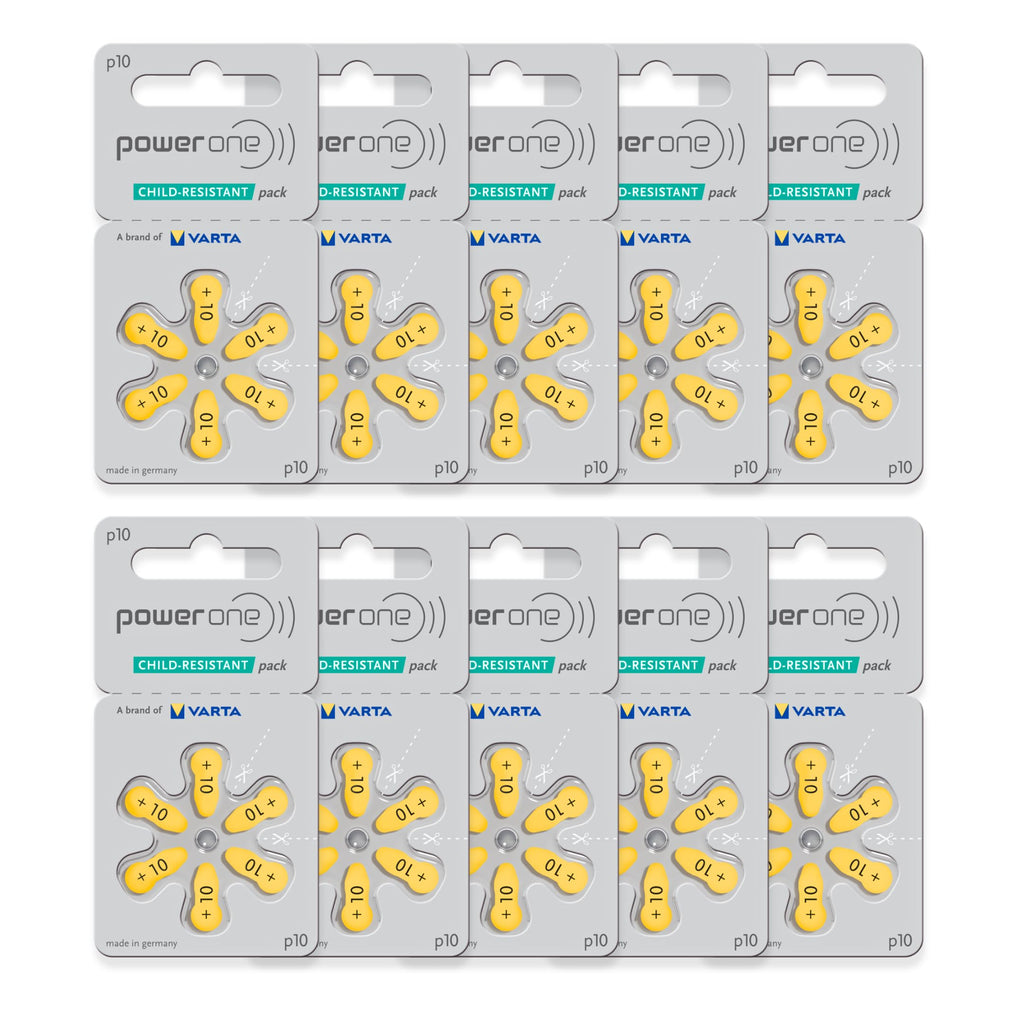 PowerOne Hearing Aid Batteries Size 10, PR70 60 Batteries
