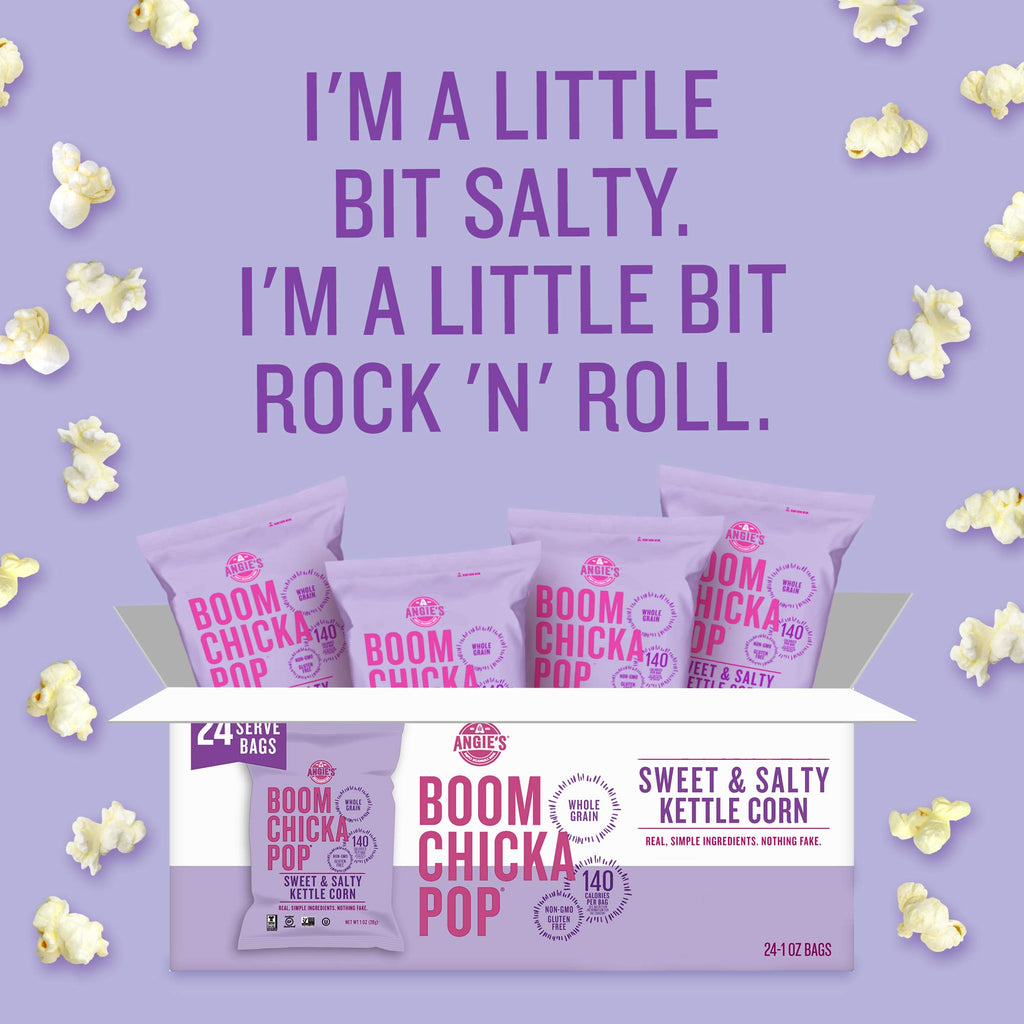 Angie's BOOMCHICKAPOP Sweet & Salty Kettle Corn Popcorn, 1 oz. Bags (24-pk)
