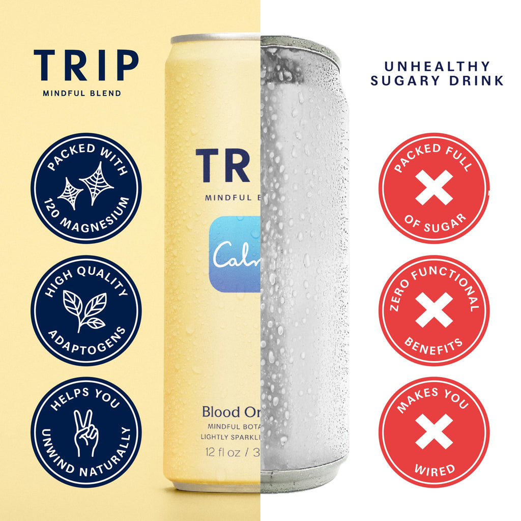 TRIP Calm Drink, Non-Alcoholic Adaptogen Mocktail Citrus Berry Variety 12pk
