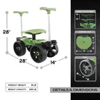 TheXceptional Wheelie Easy-Up EX530 Rolling Garden Stool & Cart with Wheels