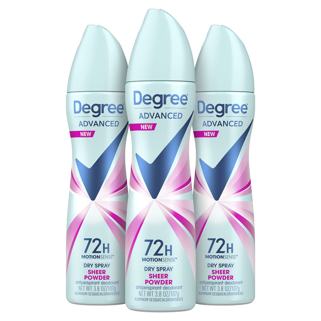 Degree Advanced Antiperspirant Deodorant Dry Spray, 3 Pack, 3.8 oz