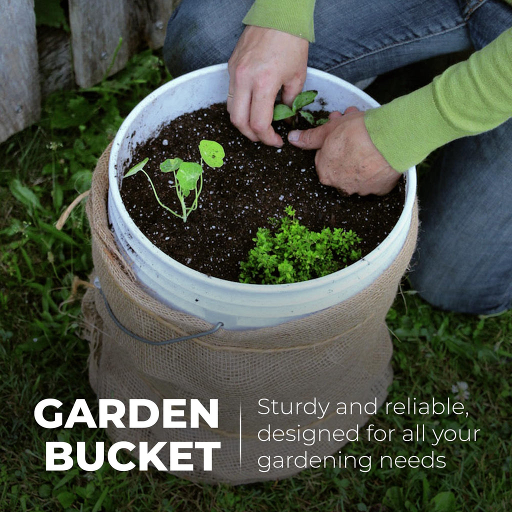 5-Gallon White Bucket Pail Container with Lid | Food Grade | Heavy-Duty Approx 90 MIL Extra Durable | Metal Handles with Plastic Grip | Multi-Use | Easy Stack and Store | BPA Free - 3 Pack