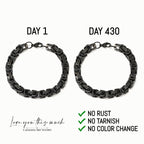 Love You This Much You Are a Fighter 5mm Twist Bracelet, Cancer Care Gifts for Men, Male Hospital Gift, Manly Get Well Gift for Him, For a Man in the Hospital, Luxury Box & Card (Black/Black)