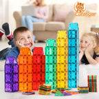 CuteTiger Magnetic Tiles, Magnet Tiles, Magnetic Building Blocks, Square Building Castle, Preschool Toys, STEM Stacking Construction Toys for Boys Girls 3 Years up