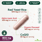 ForestLeaf Red Yeast Rice with CoQ10 Supplement - 1215mg Extra Strength Red Yeast Rice Capsules with Alpha Lipoic Acid & Organic Flaxseed, Citrinin Free - 180 Capsules