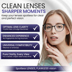 ULTRAVUE Eyeglass Gel Lens Cleaner Spray Kit - 2 x 8oz and 1 x 2oz Gel Eyeglasses Cleaner Spray Bottle + 2 Microfiber Cloth for Cleaning - Safe for All Lenses (AR Coated Included)