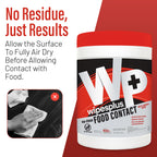 WIPESPLUS No-Rinse Food Contact Wipes Canister Multi-Surface Wipes, Unscented for Home and Business, 600, (6 Packs of 100)