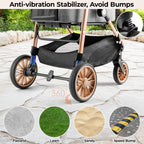 MAMIZO Pet Stroller for Medium Dogs Cats Up to 44 lbs, All-Terrain 3-in-1 Dog Stroller with Detachable Carrier, Rubber Wheels, One-Click Folding, Storage Basket & Cup Holder, for Senior Dogs & Cats