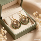 Boho Vintage Rope Handwoven Teardrop Dangle Earrings for Women Dangling,Handmade Bronze Carving Green Braided Handcrafted Drop Summer Ethnic Thread Filigree Statement Earings, Indian Long Earrings,fashion Accessories Dainty Jewelry Gifts.