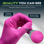 Fuchsia Hot Pink Nitrile Disposable Gloves - 50 Count - 3 Mil Nitrile Gloves Medium - Powder and Latex Free Rubber Gloves - Surgical Medical Exam Gloves - Food Safe Cooking Gloves