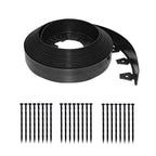EasyFlex Tall Wall No-Dig Landscape Edging with Anchoring Spikes, 2.5 in. Tall Straight Top Plastic Garden Border with Woodgrain Texture, 40 Foot Kit, Black (3220E-40C)