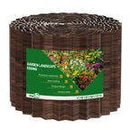 SnugNiture Corrugated Metal Garden Edging,6"×50'Sturdy Lawn Edging Border,Landscape Edging Border for Lawn, Flower Bed,Garden and Yard(Brown with White)