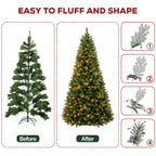 Hykolity 7 ft Prelit Artificial Christmas Tree with 300 Warm White LEDs