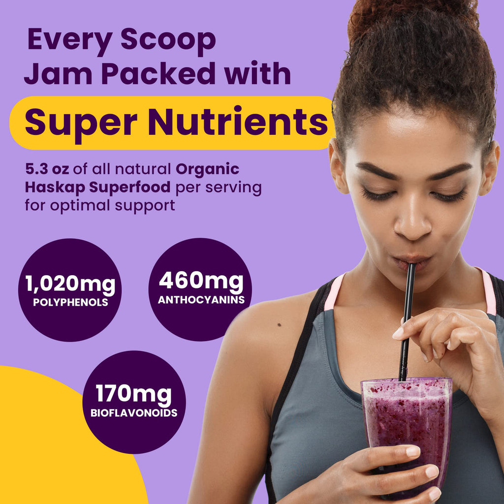 The Better Berry Co Haskap Berry Fruit Powder, Plant-Based Haskap Berry Powder, 30-Day Supply, Pure Haskap Berry Powder Extract, Very Rich with Anthocyanins, Inflammation Support, Product of Canada