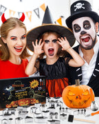JUSTOTRY Pumpkin Carving Kit - Halloween Pumpkin Face Shape Cookie Cutters Tools Set Easy & Safe Adults Kids DIY, Stainless Steel 23 Molds with 3 Tools for Decoration Decorating Stencils Metal