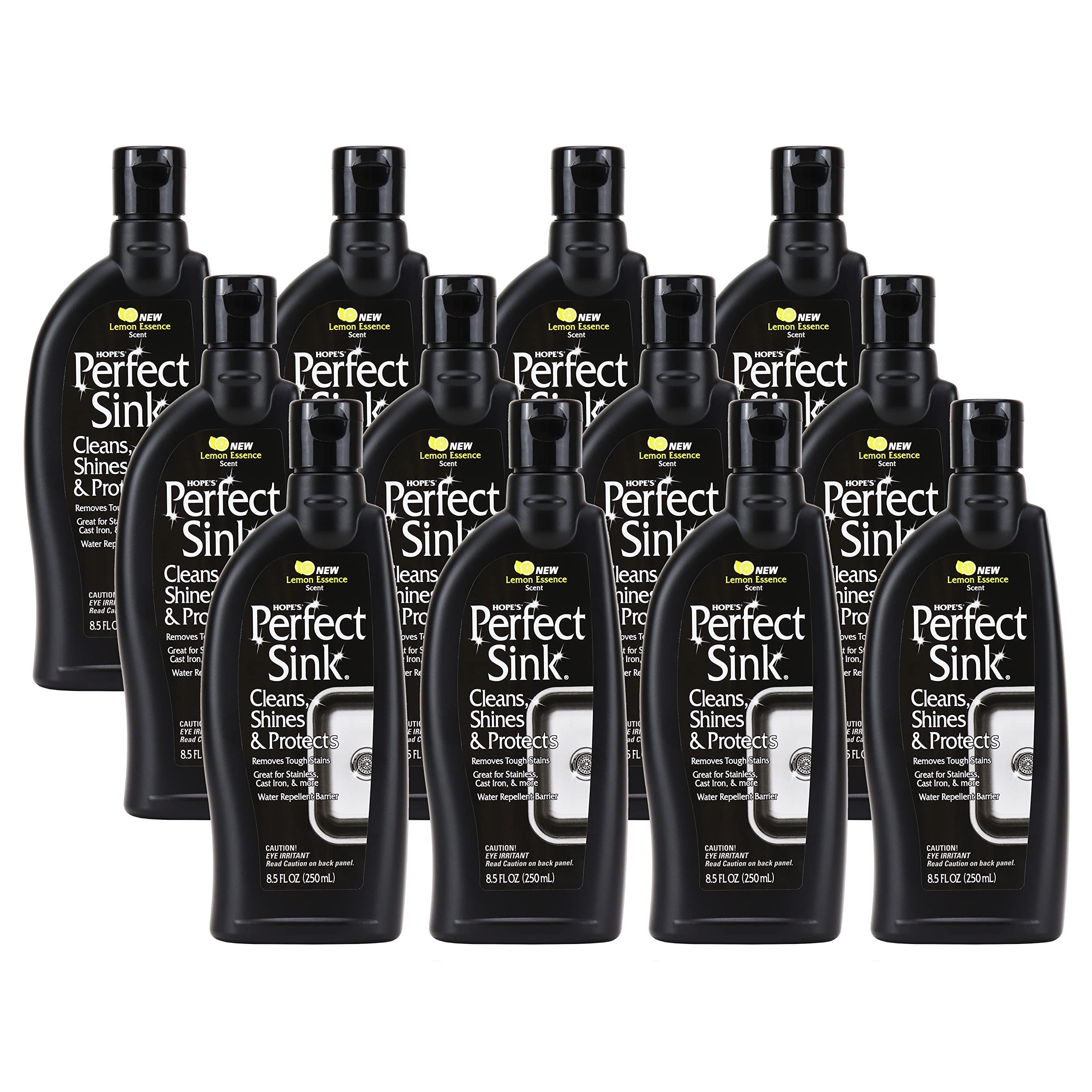 HOPE'S Perfect Sink 8.5 oz Sink Cleaner and Polish, Restorative, Water-Repellant Formula, Stain Remover, Good for Stainless Steel, Cast Iron, Porcelain, Corian, Composite, 12 Pack