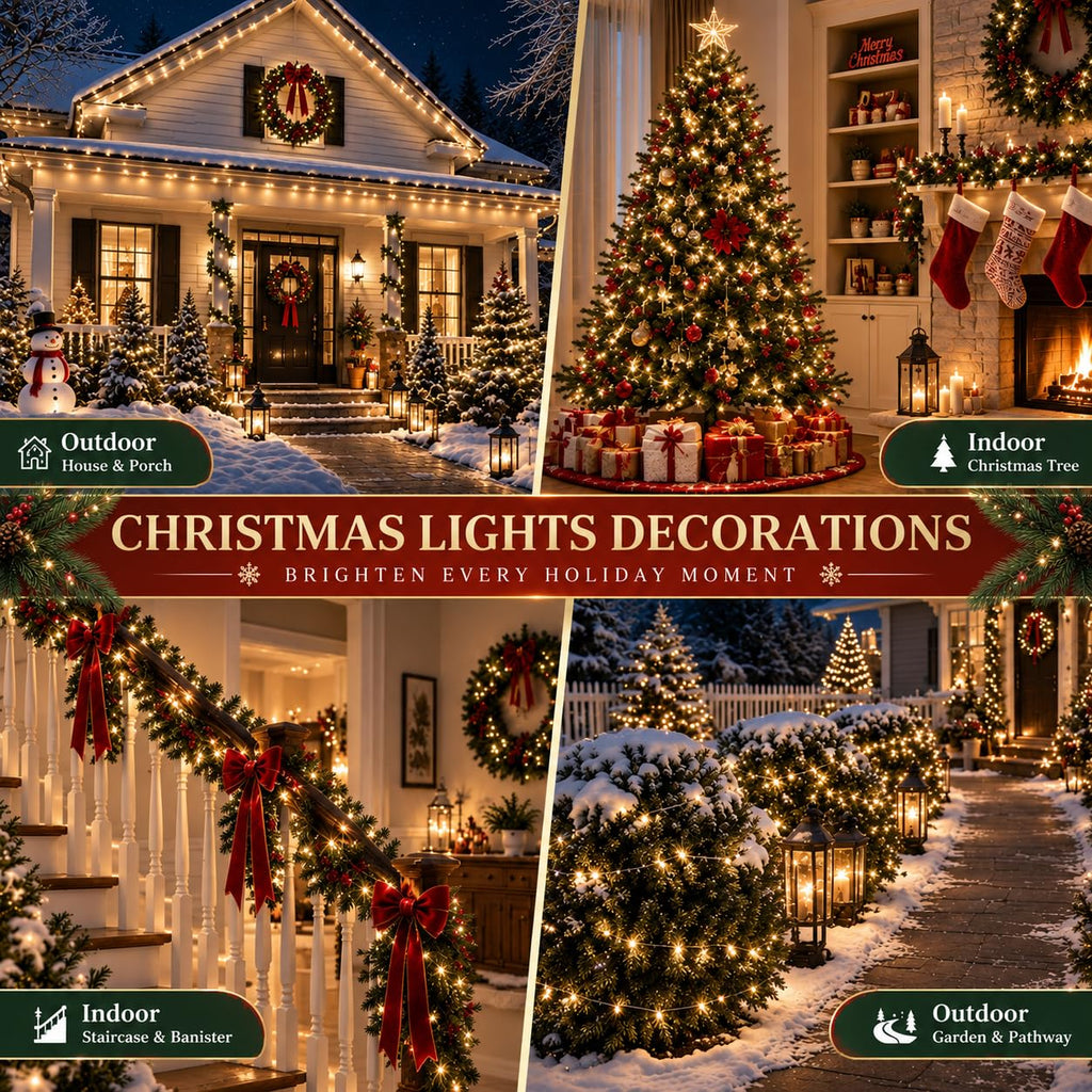 OZS Connectable 2-Pack 164Ft 400LED Christmas String Lights, Warm White