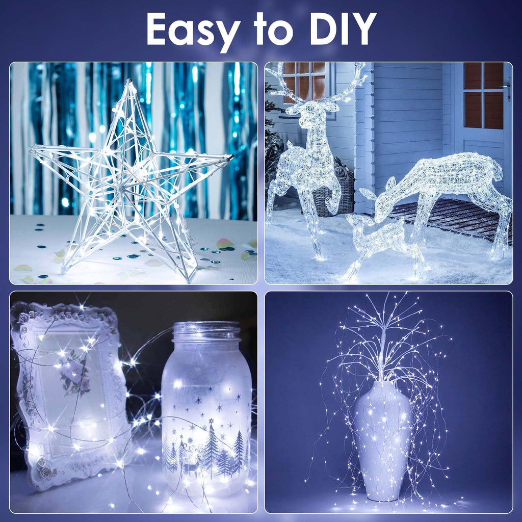 4 Pack Fairy Lights Battery Operated 16FT 50 LED String Lights Cool White