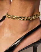 PAVOI Chunky Chain Anklet, 14K Gold Plated, Yellow Gold