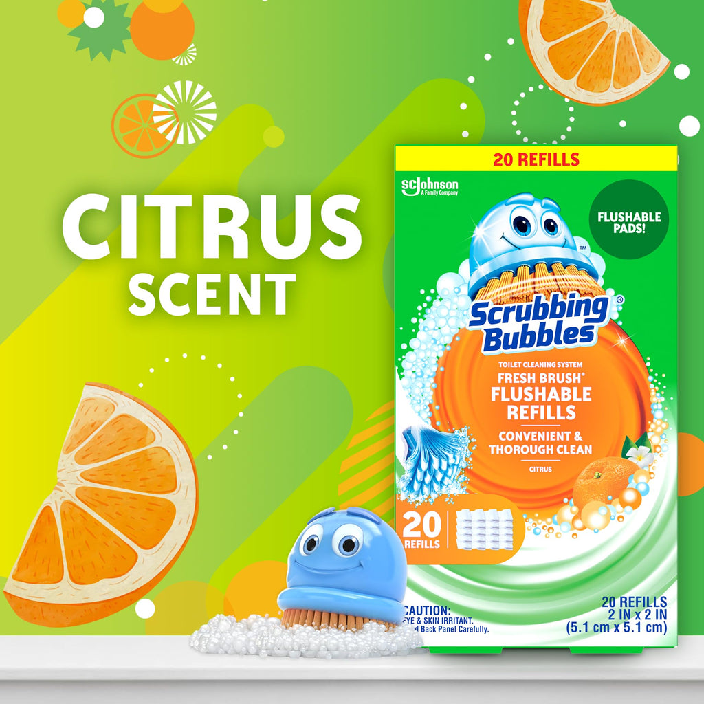 Scrubbing Bubbles Fresh Brush Flushable Cleaner Refills, 20 Count, (2-Pack)