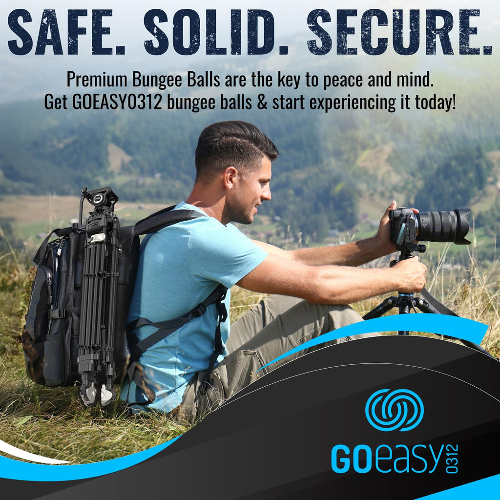 GOEASY0312 Ball Bungee Cords 6 Inch - 50 PCS Bungee Balls with Elastic String for Canopy, Tarp, Straps, Tent, Poles & Wires, for Outdoor & Indoor Activities