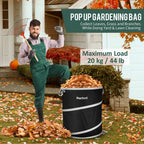 Rachmi 40 Gallon Collapsible Pop-Up Trash Can 2-Pack 22"x26.4", Black