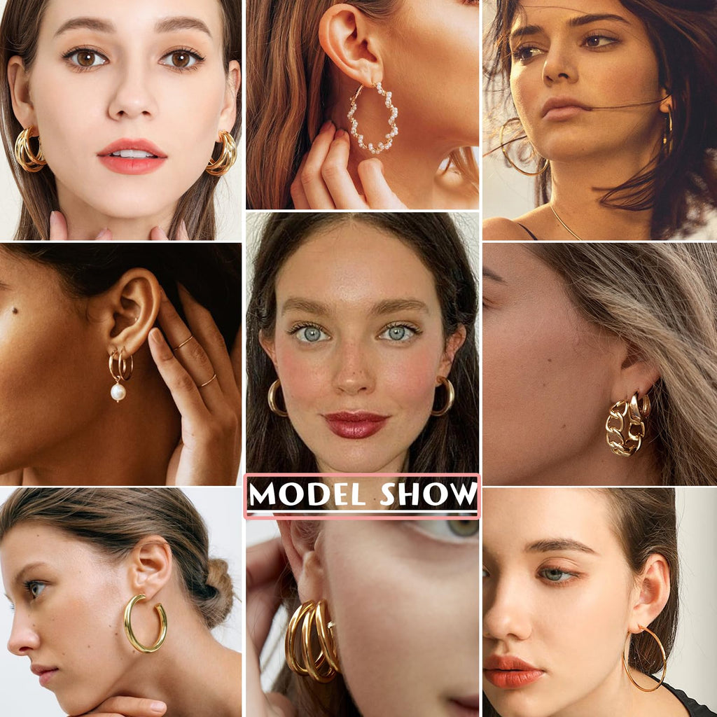 FAXHION 36 Pairs Gold Earrings Set for Women