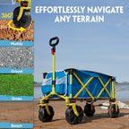 Beach Wagon with Big Wheels for Sand, Flip-Out Tailgate, 330 lb Capacity
