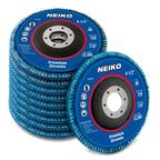 NEIKO 11143A 10 Pack Zirconia Flap Discs 4-1/2 for Angle Grinder, 60 Grit Flapper Wheel, Angled T29 Grinding Wheel 4.5 Inch, 7/8" Arbor Grinding Disc, Flap Wheel for Wood & Metal Sanding