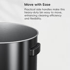 EKO Urban 32 Gallon Round Black Stainless Steel Open Top Waste Bin, Tall Commercial Trash Can for Indoor/Outdoor, Extra Large Metal Garbage Bin for Office, Restaurant, Restroom,120L