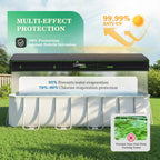 UIRWAY 500D Pool Cover 7x10FT Rectangular [2026 Upgraded Heavy Duty Fabric] Solar Pool Covers for Above Ground Pools, Swimming Pool Covers Including Windproof Straps and Luminous Ground, UV Resistant
