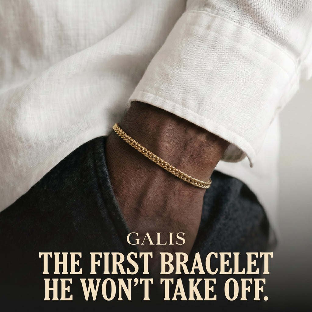 Galis Gold Rope Chain Bracelets for Women and Men - Unisex Premium Stainless Steel Bracelet for Men and Women, Gold Plated Non Tarnish Bracelet, One Wrap Wheat Chain Style with Lobster Claw Clasp 7"