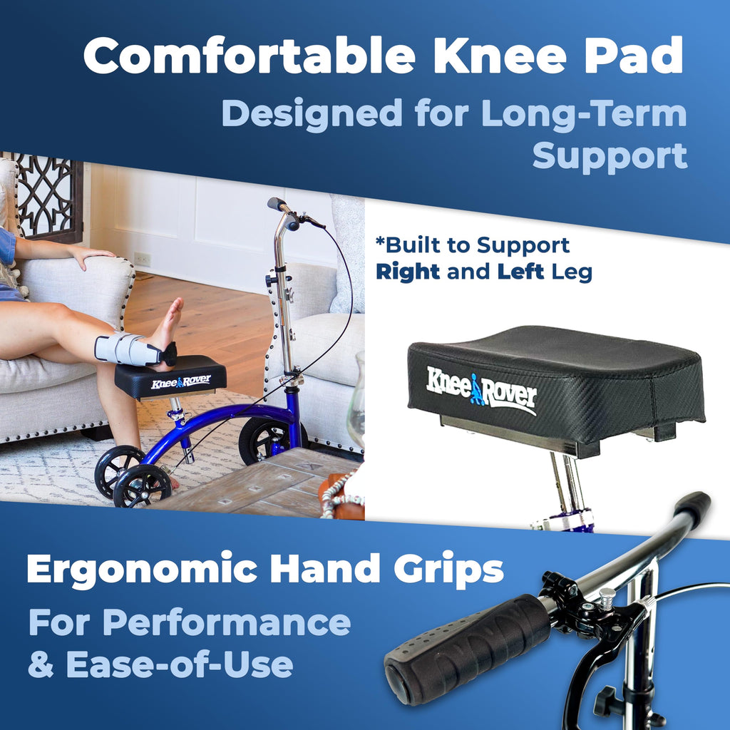 KneeRover Hybrid Knee Walker - All New Featuring KneeCycle Knee Scooter with All Terrain Front Axle Upgrade for Foot, Lower Leg or Ankle Injury