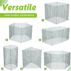 Zubebe 10 Pack Small Wire Plant Protectors Square Plant Protectors from Animals Mesh Cage Chicken Wire Cloche for Shrubs with Ground Stakes and Nylon Ties(Thickness 1mm,Dark Green)