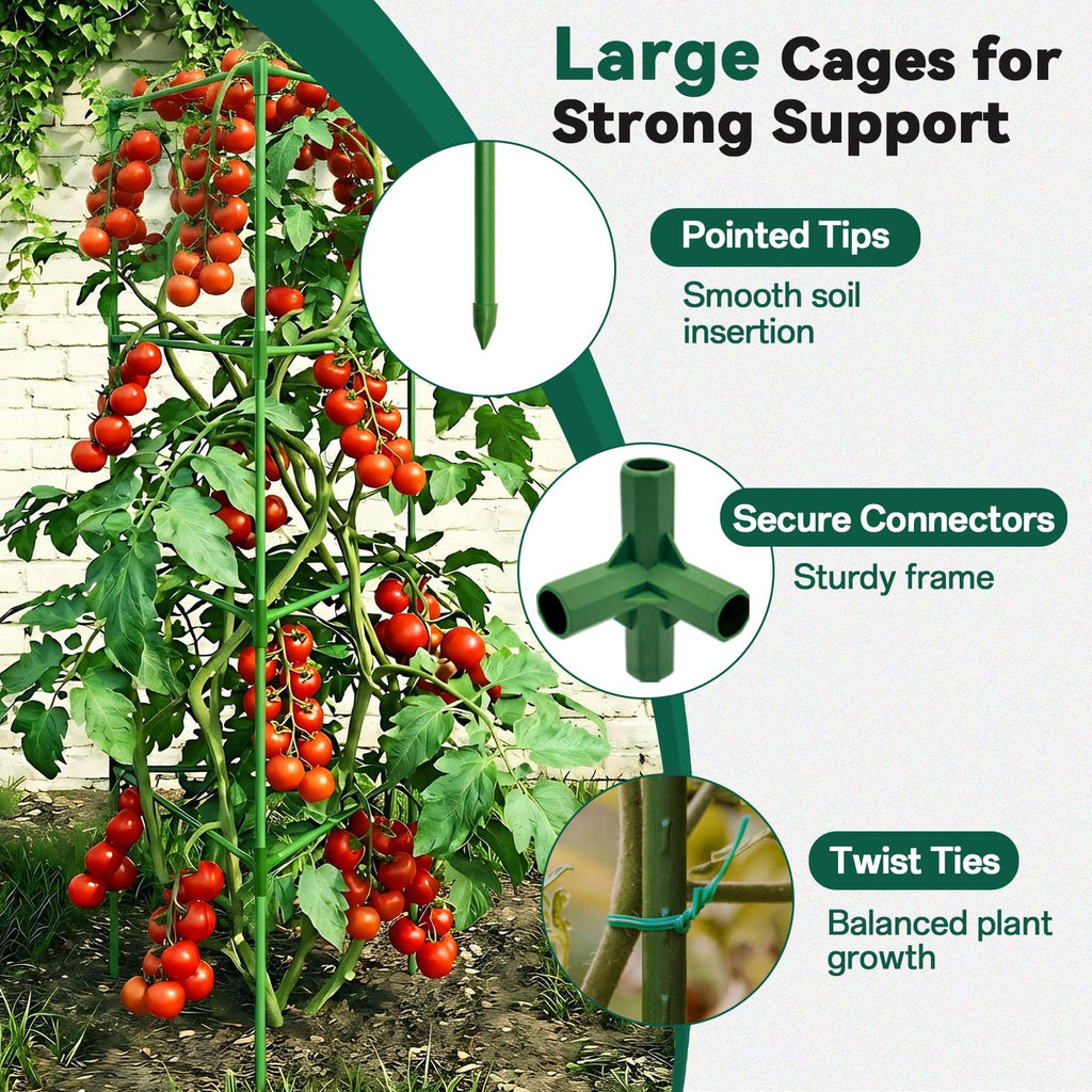 Halatool 3 Pack 60 Inch Adjustable Tomato Cages for Graden