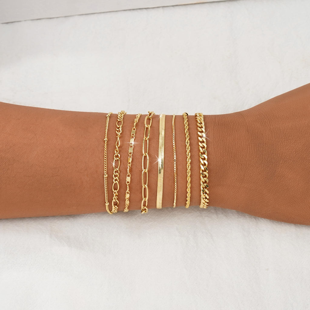 BERISO Gold Bracelets for Women, Elegant Adjustable 14K Gold Plated Bracelet for Women, Trendy Minimalist Dainty Gold Bracelet for Everyday Wear