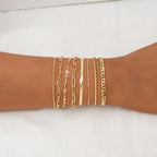 BERISO Gold Bracelets for Women, Elegant Adjustable 14K Gold Plated Bracelet for Women, Trendy Minimalist Dainty Gold Bracelet for Everyday Wear
