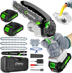 CEEPUY Mini Chainsaw Cordless,6 Inch Portable Electric Chainsaw with 2 Batterys/Automatic Oiler/Security Lock/Powered Small Handheld Saw for Trees Branches Trimming,Gifts for Father Men Dad Husband