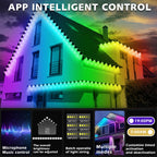 Permanent Outdoor RGB Lights,Waterproof Smart LED Eaves Lights with App/Remote Control,for Christmas and All Holiday Decor,Daily and Accent Lighting,House Roof and Garden Lighting (200FT)