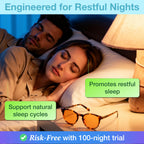 Orange Blue Light Blocking Glasses for Better Sleep - 99.5% Premium Acetate Amber Orange Computer Migraine Glasses for Women & Men - Amber fl 41 TV Gaming Blue Light Blockers for Eye Strain & Fatigue