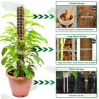 Small Moss Pole for Monstera - Stackable & Refillable Plastic Moss Poles for Climbing Plants with Large Mesh Design (12Pack-White-Small)