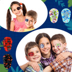90 Pcs Adhesive Eye Patches for Kids Boys 9 Styles Eye Patches Latex Free Eye Pad Bulk Light Blocking Fun Cute Boys Designs Cotton Adhesive Bandages for Boys Toddler